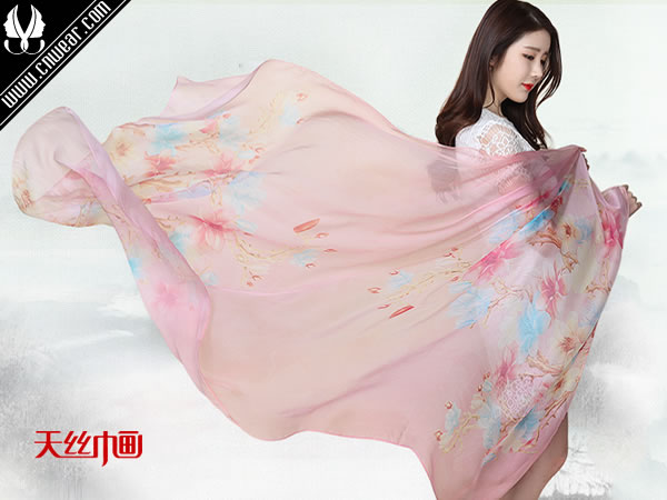天絲巾畫(huà)品牌形象展示